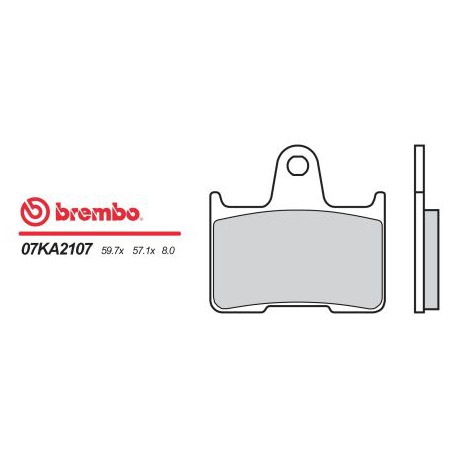 Zadní brzdové destičky Brembo Kawasaki 1400 ZZR ABS 2006 - 2015 směs 07