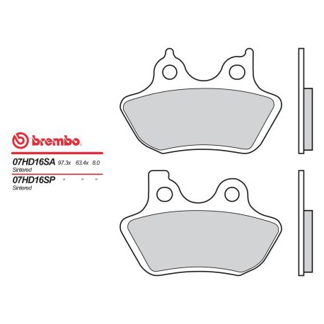 Zadní brzdové destičky Brembo Harley-Davidson 1200 XL SPORTSTER CUSTOM 2000 - 2003 směs CC
