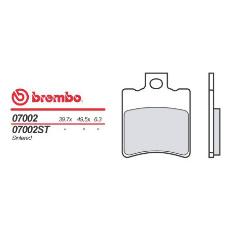 Rear brake pads Brembo Yamaha 100 AEROX 2000 -  type OEM