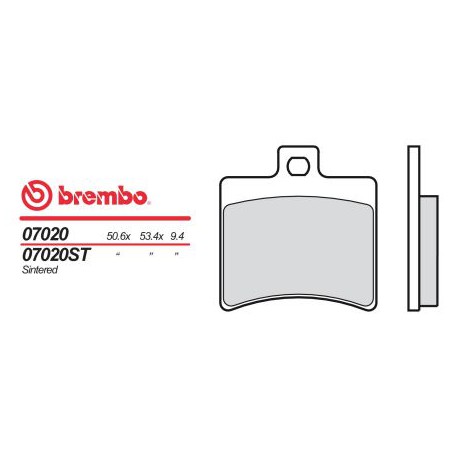 Zadné brzdové doštičky / obloženie Brembo Derbi 250 RAMBLA 2010 -  směs OEM