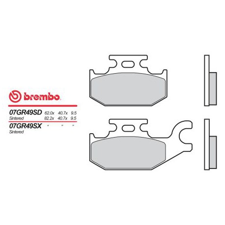 Rear brake pads Brembo Can-Am 1000 MAVERICK LEFT 2013 -  type SD