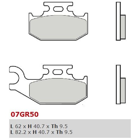 Zadní brzdové destičky Brembo Can-Am 400 OUTLANDER LEFT/REAR 2007 -  směs SD