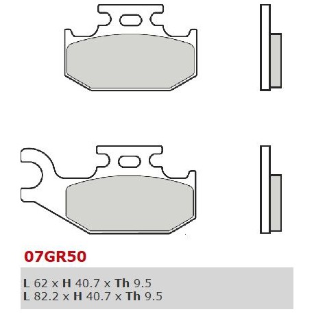 Rear brake pads Brembo Can-Am 650 QUEST MAX LEFT/REAR 2003 -  type SD