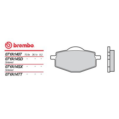 Zadní brzdové destičky Brembo Yamaha 490 YZ 1988 - 1990 směs SD