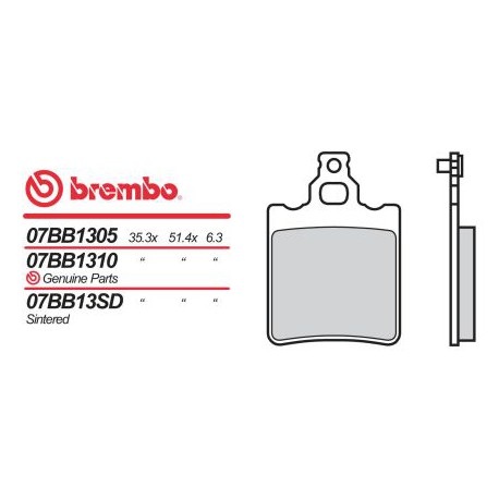 Zadní brzdové destičky Brembo Laverda 125 CUSTOM 1986 -  směs SD