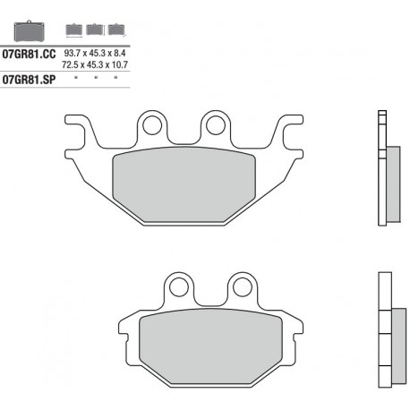 Zadní brzdové destičky Brembo Indian 1130 SCOUT 2015 -  směs SP