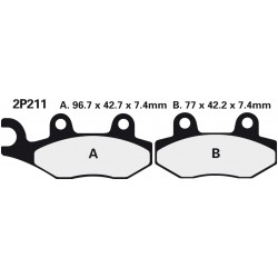 Front brake pads Nissin Yamaha YFZ 450 S Right 2006 -  type ST