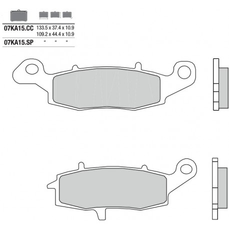 Zadní brzdové destičky Brembo Kawasaki 900 VN CUSTOM 2007 -  směs SP