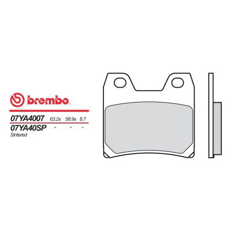 Zadní brzdové destičky Brembo Yamaha 1000 FZS FAZER 2001 - 2005 směs SP