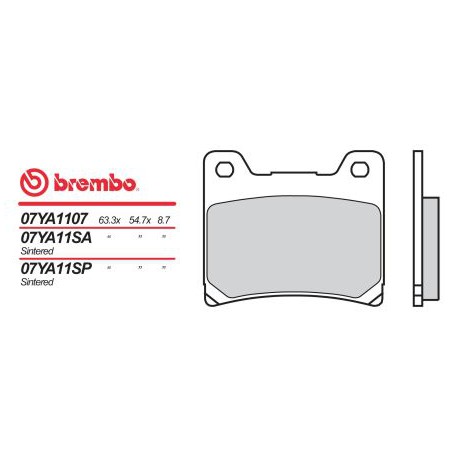Zadní brzdové destičky Brembo Yamaha 350 RD LC, LC YPVS 1983 - 1984 směs SP