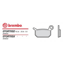Zadní brzdové destičky Brembo KTM 50 SX MINI 2009 - 2018 směs SX