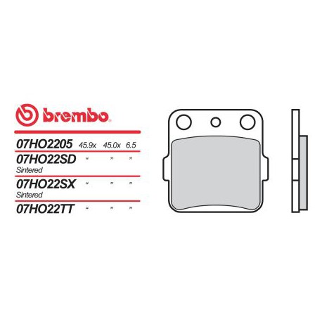 Zadní brzdové destičky Brembo Yamaha 350 YFM XT 1987 - 1988 směs SX
