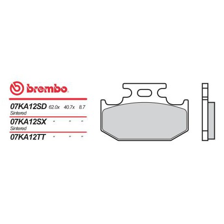 Zadní brzdové destičky Brembo Kawasaki 220 KDX 1997 -  směs TT
