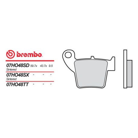Rear brake pads Brembo HM 125 CRE SIX COMPETITION 2011 -  type TT