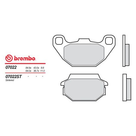 Zadní brzdové destičky Brembo Kymco 150 MXU 2005 -  směs XS