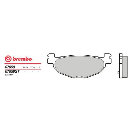 Zadní brzdové destičky Brembo Yamaha 500 T MAX 2004 - 2007 směs XS