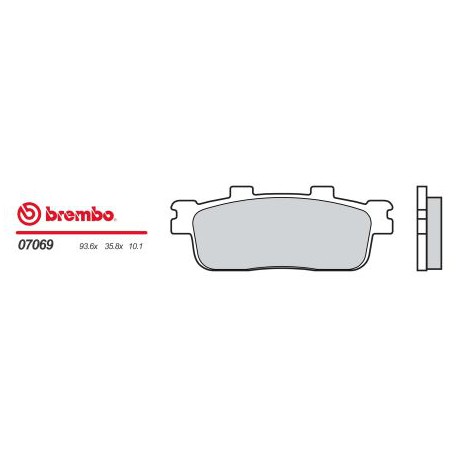 Zadní brzdové destičky Brembo SYM 300 CITY MAX 2006 -  směs XS