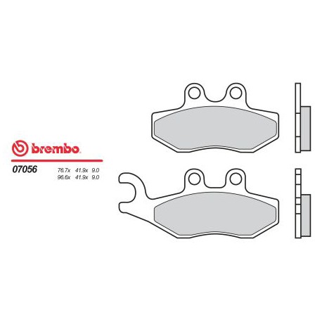 Zadní brzdové destičky Brembo Gilera 250 NEXUS 2006 - 2008 směs XS