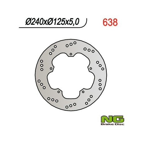 Rear brake disc NG Piaggio 500 MP3 BUSINESS LT hpe ABS-ASR 2016 - 2019