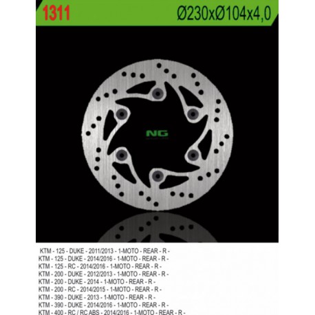 Bremsscheibe hinten NG KTM 125 RC / RC ABS 2017 - 2019