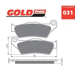 Přední brzdové destičky Goldfren KTM SX 150 2008-2012 směs AD