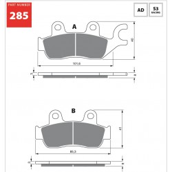 Front brake pads Goldfren Honda CBF 250 2004-2006 type AD
