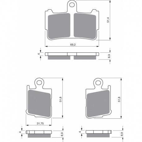 Front brake pads Goldfren Honda VFR 1200 F 2010-2016 type AD