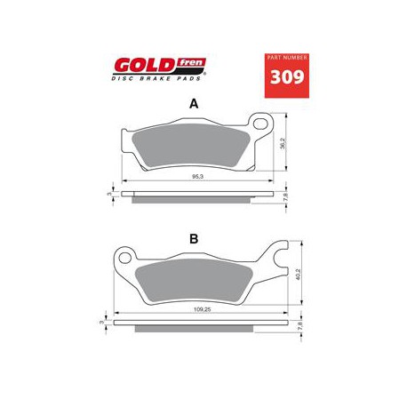 Front brake pads Goldfren Can-Am Renegade 500 2012-2013 type AD