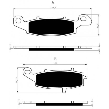 Front brake pads Goldfren Suzuki SV 650 (S) 1999-2017 type GP6