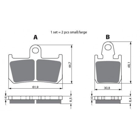 Front brake pads Goldfren Kawasaki ZX-6R 600 Ninja (2007>) 2007-2017 type GP6