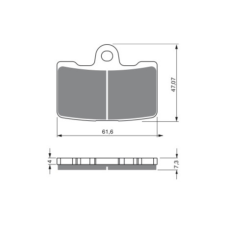 Front brake pads Goldfren Buell XB12Ss 1200 Lightning Long 2009-2010 type GP6