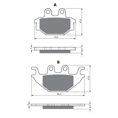 Vorne bremsbeläge Goldfren TGB Blade 425 2008-2011 type K5