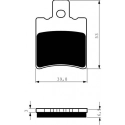 Přední brzdové destičky Goldfren Yamaha YM 50 Breeze 1994-1998 směs S3