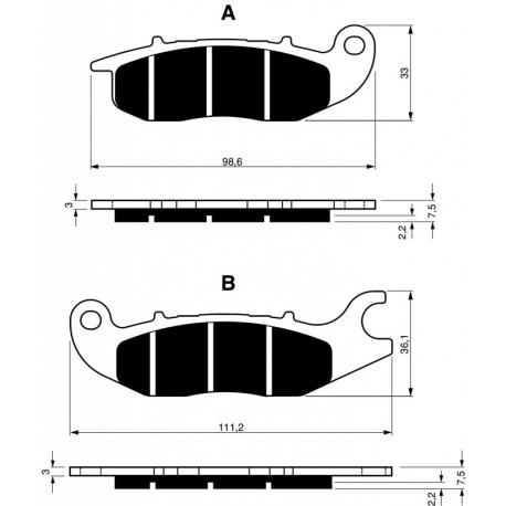 Front brake pads Goldfren Honda ANF 125 Innova 2003-2011 type S3