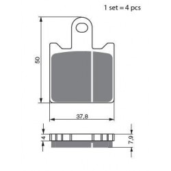 Front brake pads Goldfren Kawasaki GTR 1400 2007-2011 type S3
