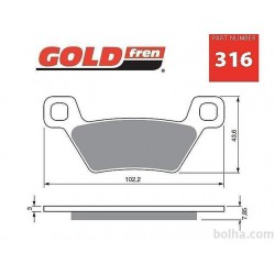 Front brake pads Goldfren Kymco MXU 500 2009-2014 type S3