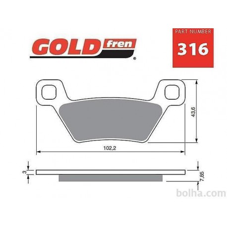 Front brake pads Goldfren Kymco MXU 500 2009-2014 type S3