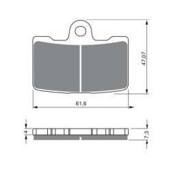 Front brake pads Goldfren Buell XB12Ss 1200 Lightning Long 2009-2010 type S3
