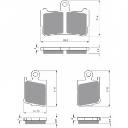 Front brake pads Goldfren Honda VFR 1200 F 2010-2016 type S3