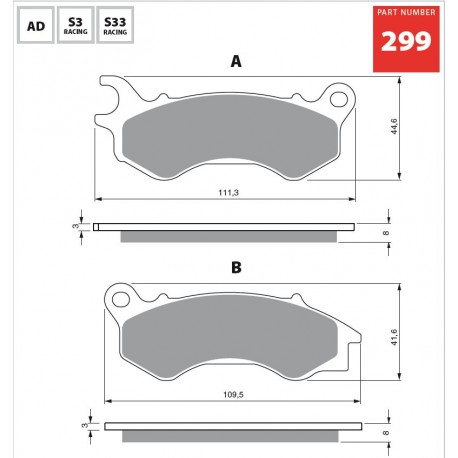Front brake pads Goldfren Honda PCX 125 2010-2017 type S3