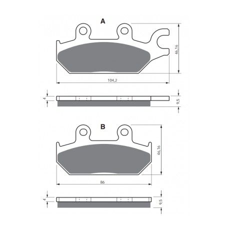 Front brake pads Goldfren Can-Am SSV 1000 Commander 2014-2014 type S3