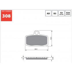 Front brake pads Goldfren Gas Gas TXT 125 2012-2013 type S33