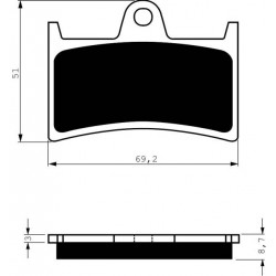 Přední brzdové destičky Goldfren Yamaha XJR 1300 1999-2016 směs S33