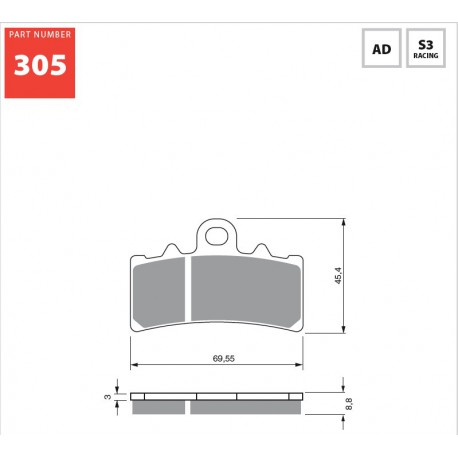 Front brake pads Goldfren KTM Duke 390 2013-2017 type S33