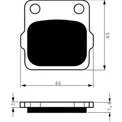 Přední brzdové destičky Goldfren Yamaha YFM 350 Raptor 2004-2010 směs S33