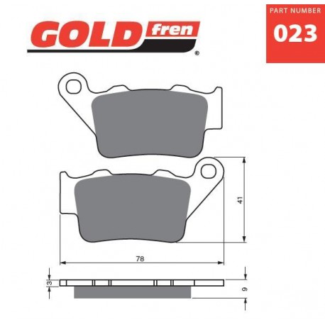 Zadní brzdové destičky Goldfren Triumph Street Triple 675 2013-2016 směs AD