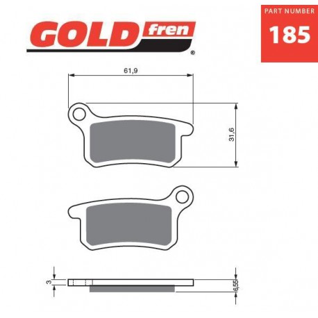 Zadné brzdové doštičky / obloženie Goldfren KTM SX 85 2003-2010 směs AD