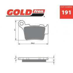 Zadné brzdové doštičky / obloženie Goldfren KTM EXC 200 2004-2015 směs AD