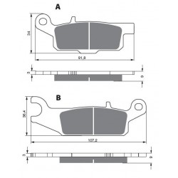 Rear brake pads Goldfren Yamaha YFM 700 Grizzly EPS 2007-2014 type AD