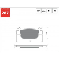 Bremsbeläge hinten Goldfren Honda SH 150 2014-2017 typ AD